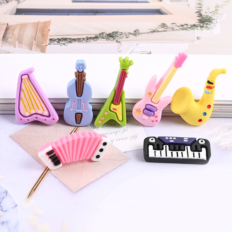 Musical Instrument Craft - 10pcs Cartoon Kawaii Resin Mini Musical