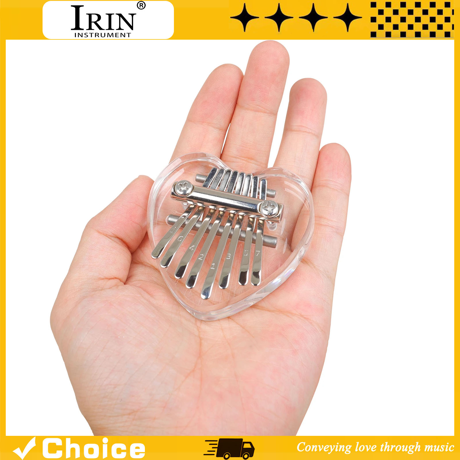 Musical Instrument Kids - 8-Key Kalimba Mini Thumb Piano Acrylic