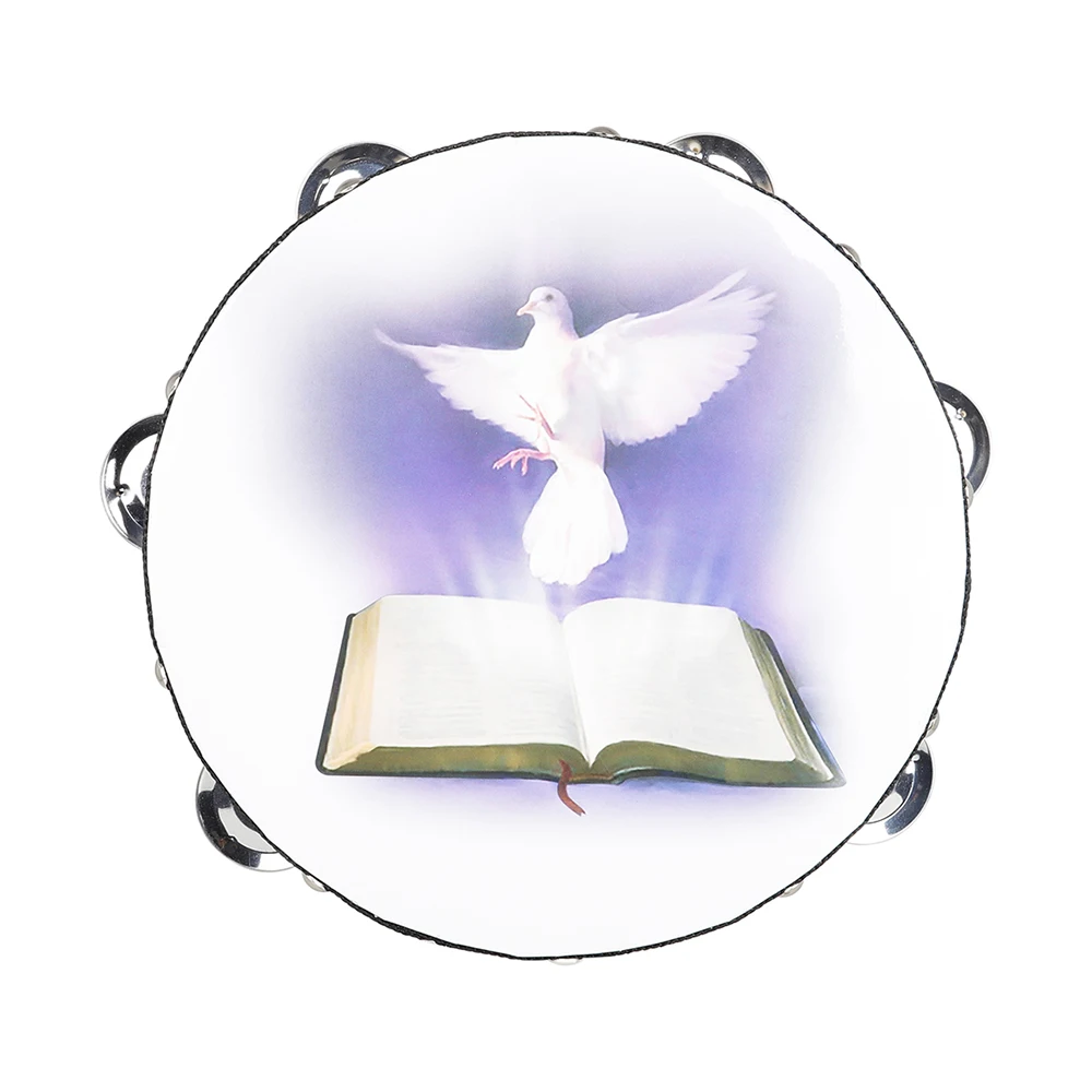 8 Inch Tambourine Peace Pigeon - Musical Instrument Game 评论和价格