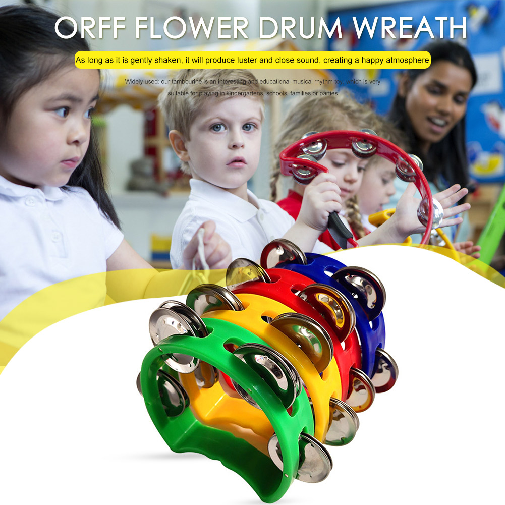 4pcs Tambourine Jingles Rattle - Musical Instrument Kids 评论和价格