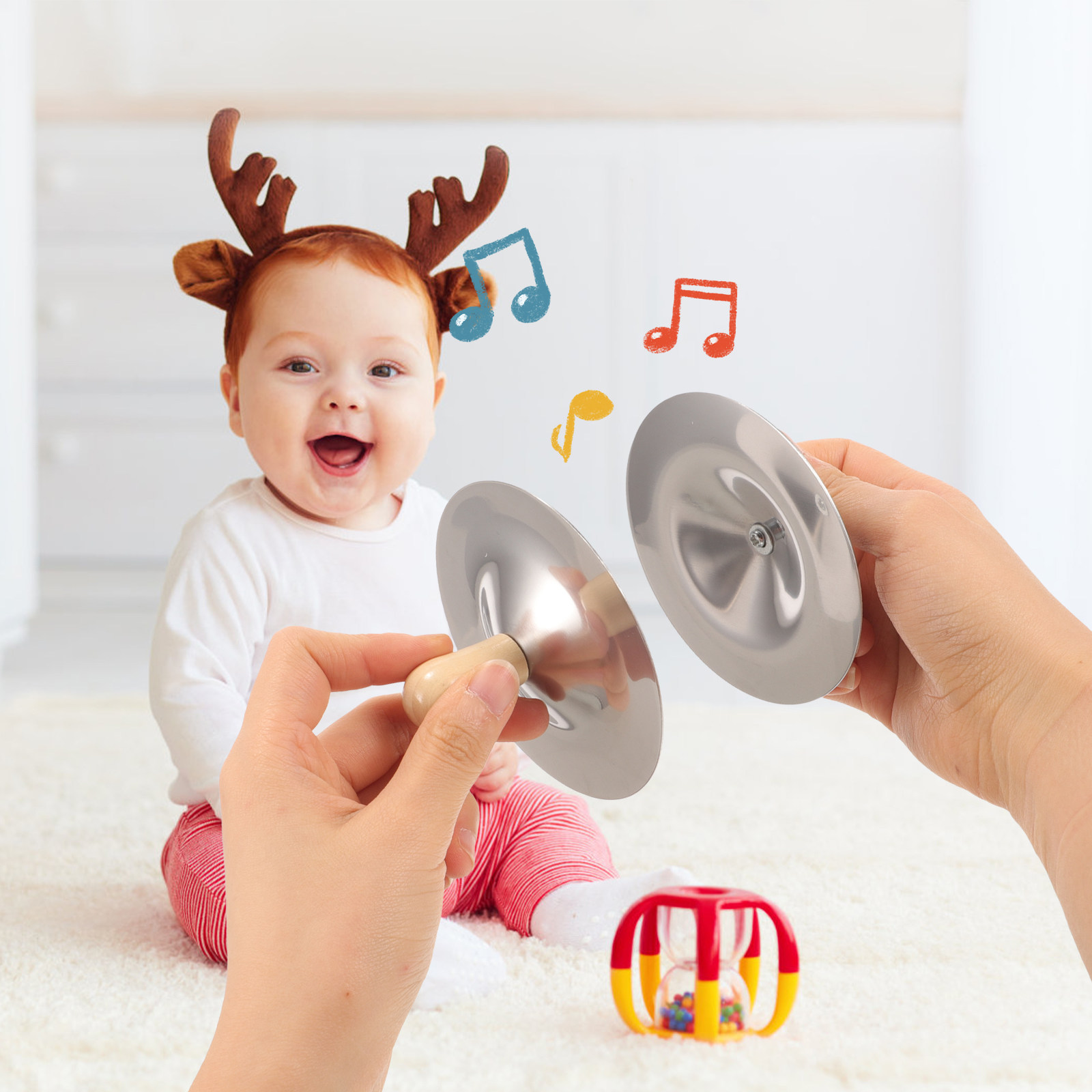 2Pcs Small Finger Cymbals Kids - Musical Instrument Kids 评论和价格